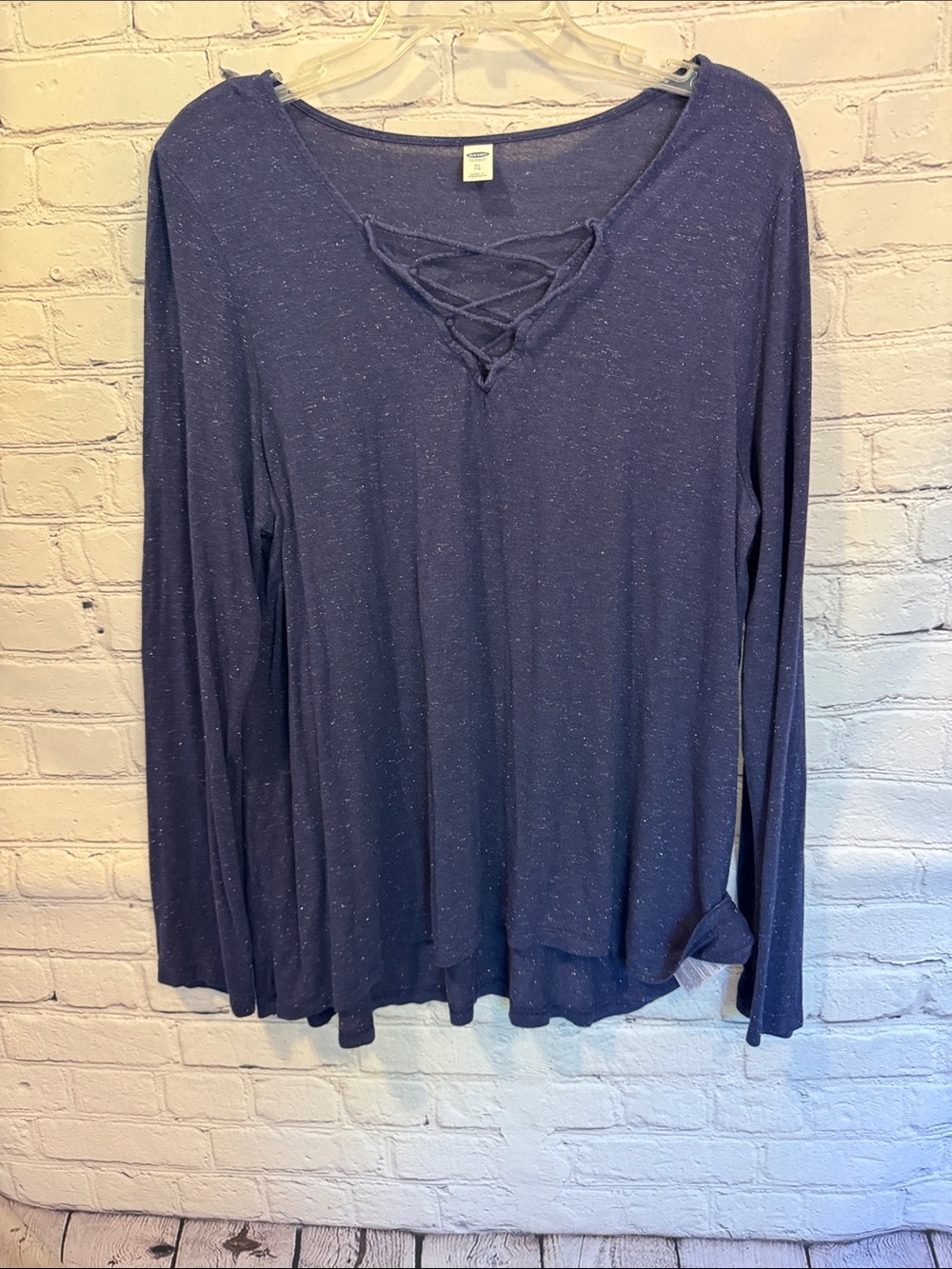 Old Navy X-Large Women’s Navy Lace-Up Long Sleeve Top